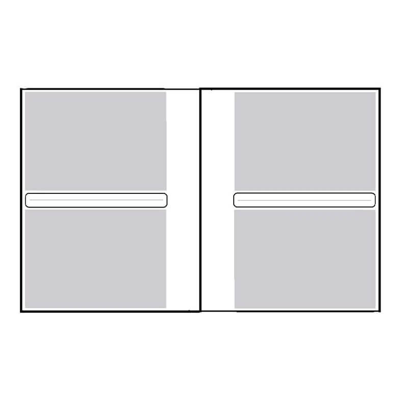 Схема расположения по 2 фото на странице с местом для заметок между фотографиями