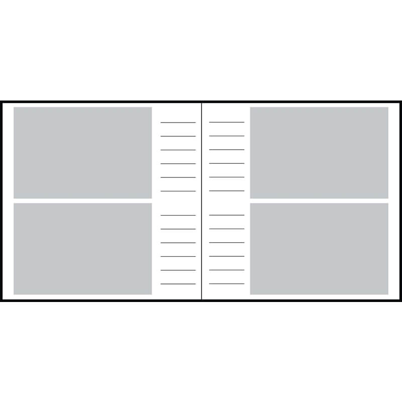 Схема расположения по 2 фото на странице с местом для заметок рядом с каждой фотографией