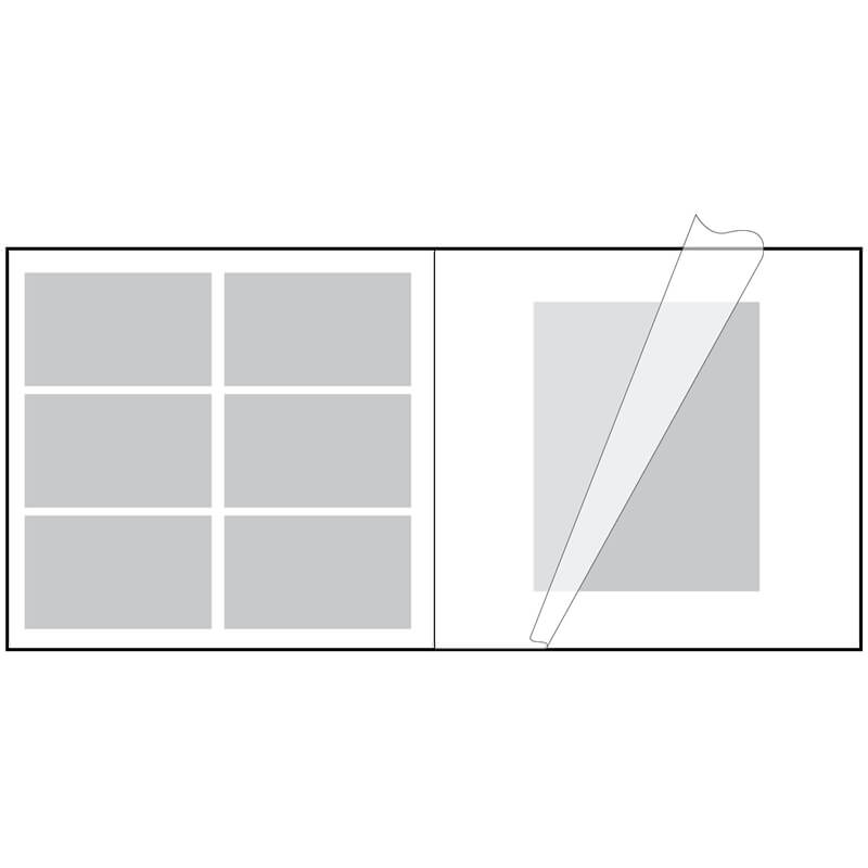 Схема расположения фото в традиционном альбоме с размером страницы 36*36 см