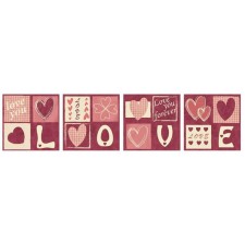 Декор на холсте fp01674 patchwork love 4 pce set 30x30см - арт. [13708] - фото 1