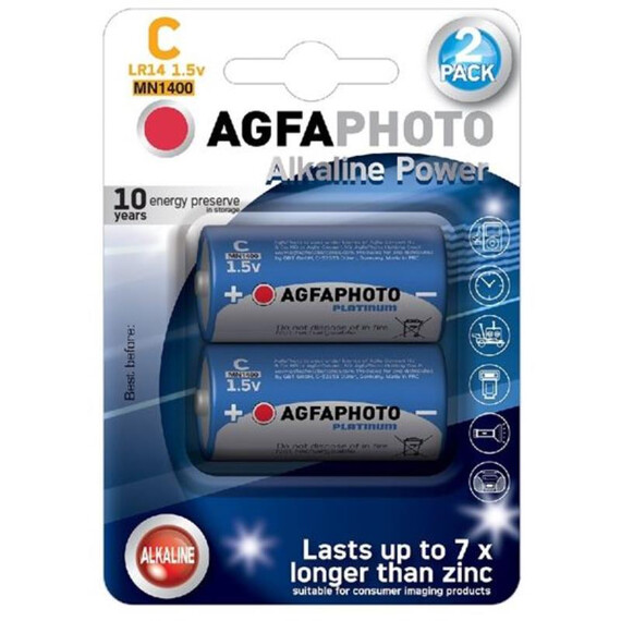 Батарейка agfaphoto baby c, lr14, bp2 - арт. [24385] - фото 1