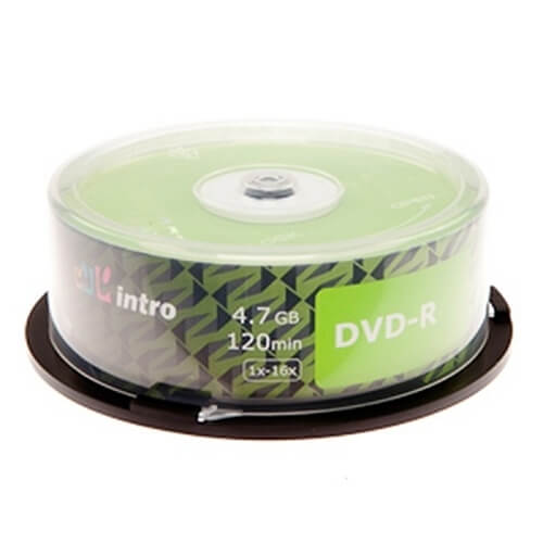 Диск DVD-R INTRO 16x 4.7GB Cakebox 25
